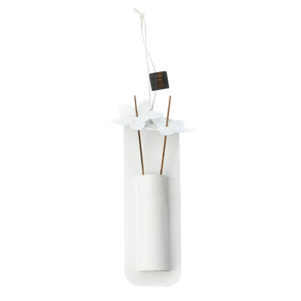 Hangdecoratie met 2 bloemen, wit