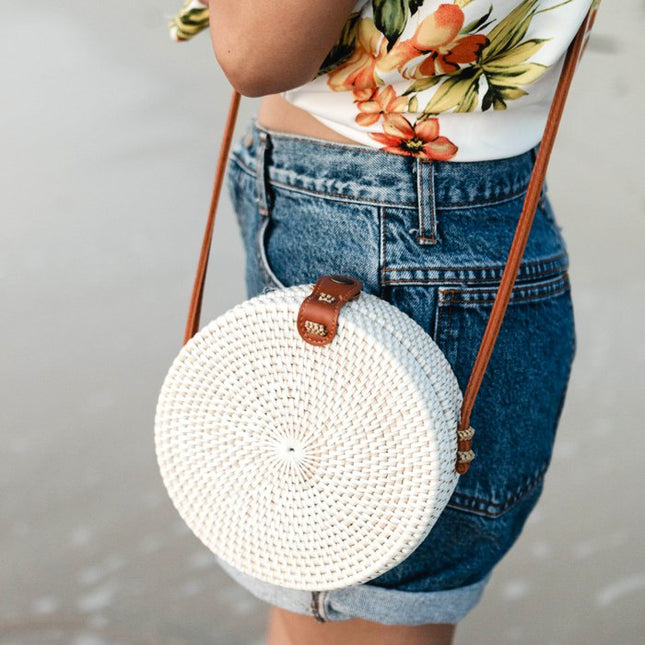 Round rattan bag Senja