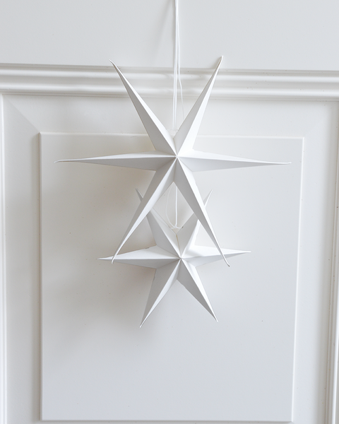 Kerststerren wit set van 2