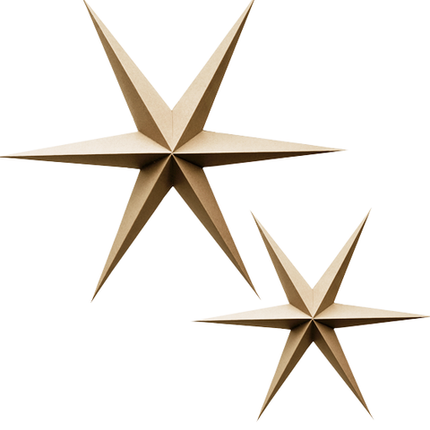 Kerststerren karamel set van 2