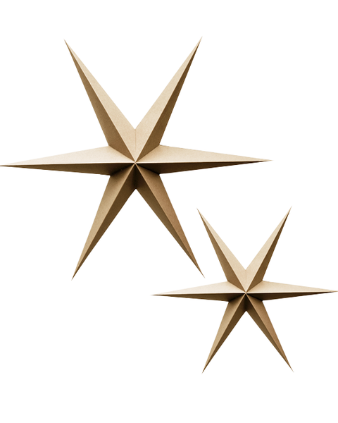 Kerststerren karamel set van 2