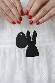 Bunny hanger klei zwart